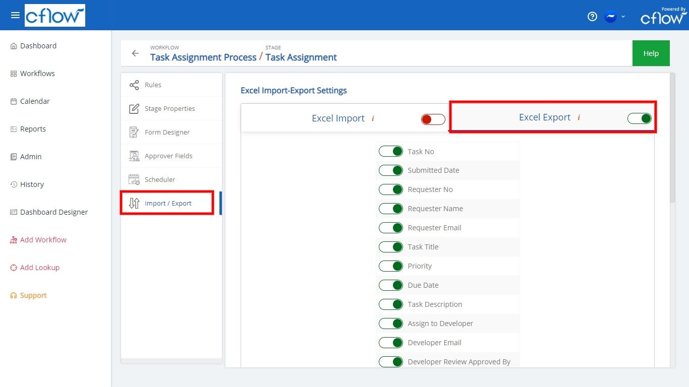 export config