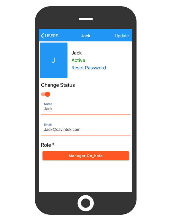 cflow mobile app_change user status