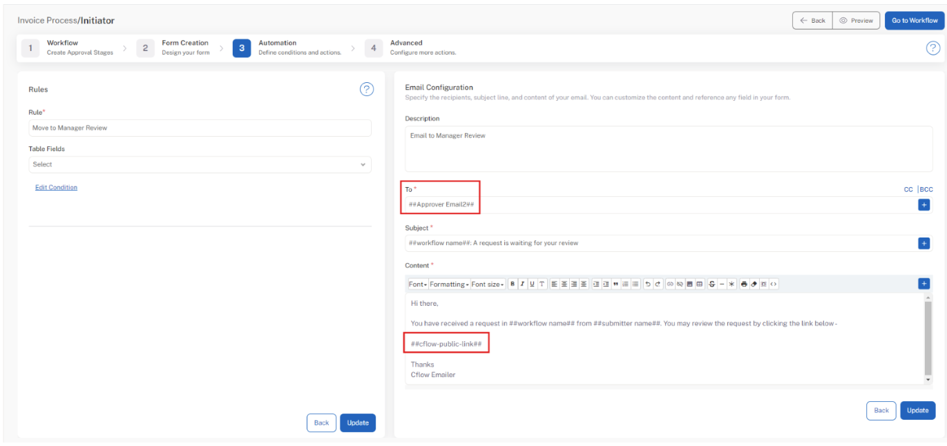 change email settings